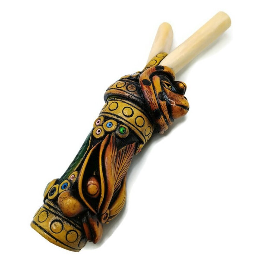 Monkfish Applicator 2 in 1 Handmade Peruvian Crafts Snake and Condor Design Cusc
